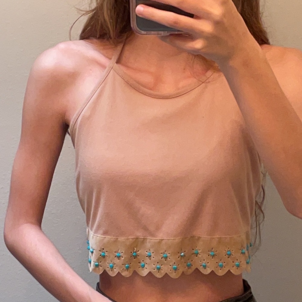 Suede halter top